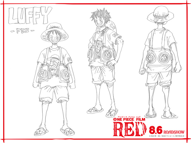 One Piece Film Red 麦わらの一味の映画オリジナル フェス衣装 設定画解禁